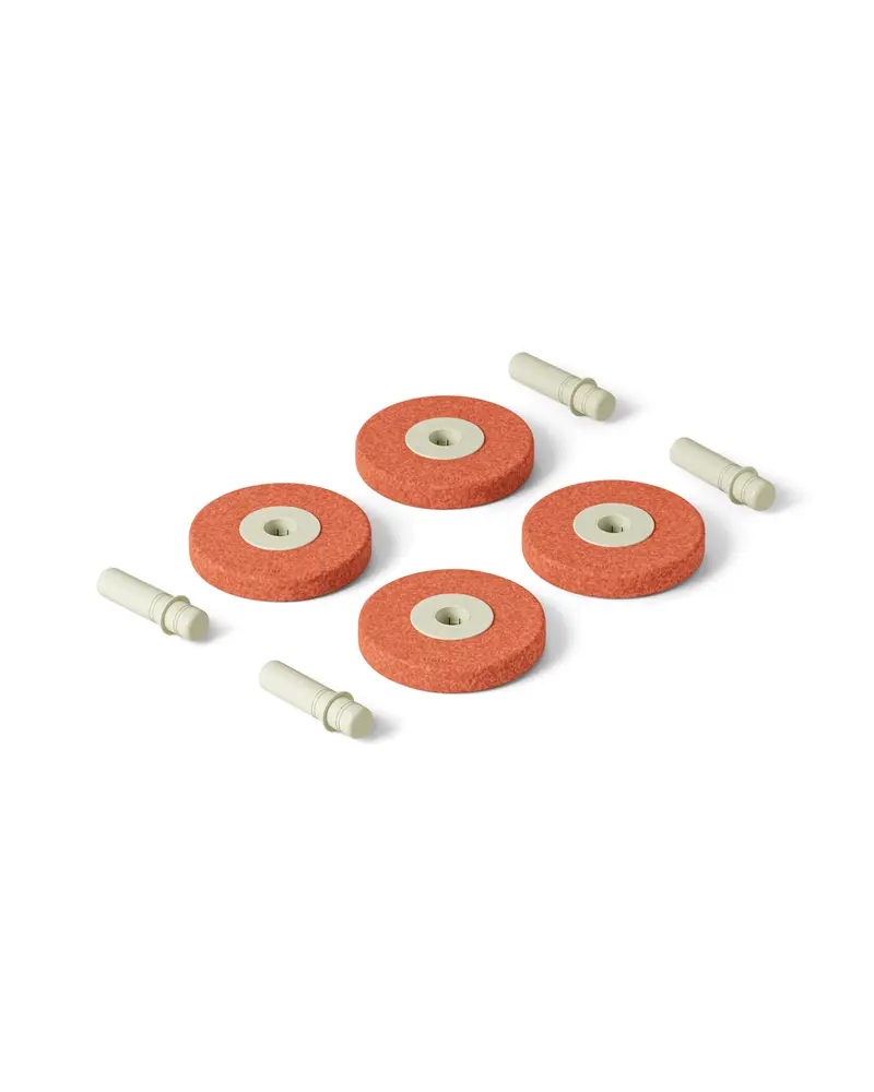 4 x Foam wheels Burnt Orange / Dusty Green | Leksaker - Aktivitetsleksaker - Motorikleksaker | BabyMode
