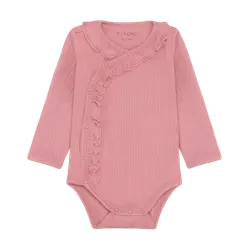 Långärmad Wrap Rib Body - Dusty Rose | Kläder - Bodys & overaller - Långärmad body | BabyMode