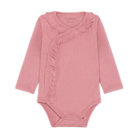 Långärmad Wrap Rib Body - Dusty Rose