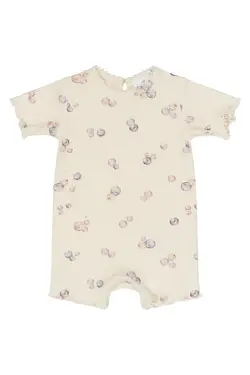 Tamma Rib Jumpsuit - Gardenia AOP | Barnkläder - Bodys & overaller - Jumpsuit utan fot | BabyMode