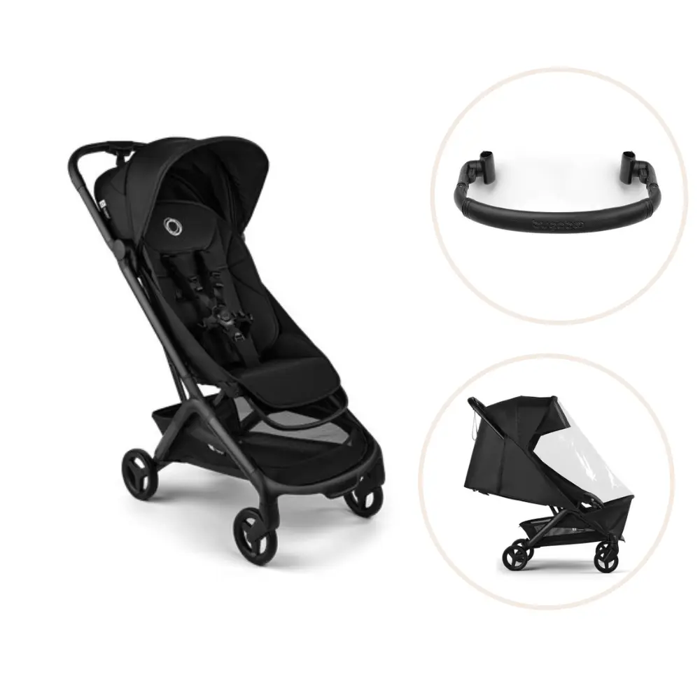 Bugaboo Butterfly 2 med Bygel och Regnskydd - Black/Heritage Black | Barnvagnar - Sittvagnar | BabyMode