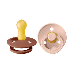 Napp Colour 2-pack Latex Rund 6-18 mån - Woodchuck/Blush | Baby & Barn - Sköta - Nappar | BabyMode