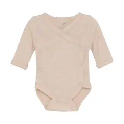 Långärmad Body Ull Solid - Sandshell | Kläder - Ull - Ullbodys | BabyMode