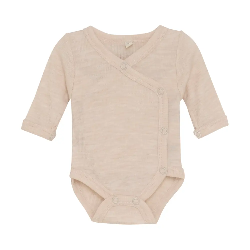 Långärmad Body Ull Solid - Sandshell - 50