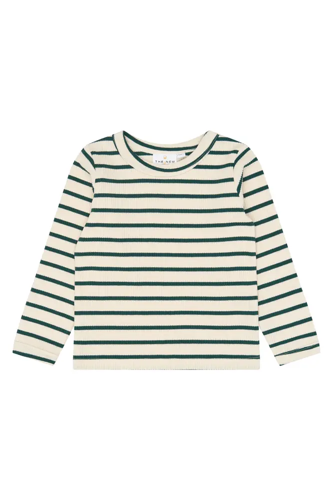 The New Siblings Vico Rib Tröja - June Bug Striped - 110