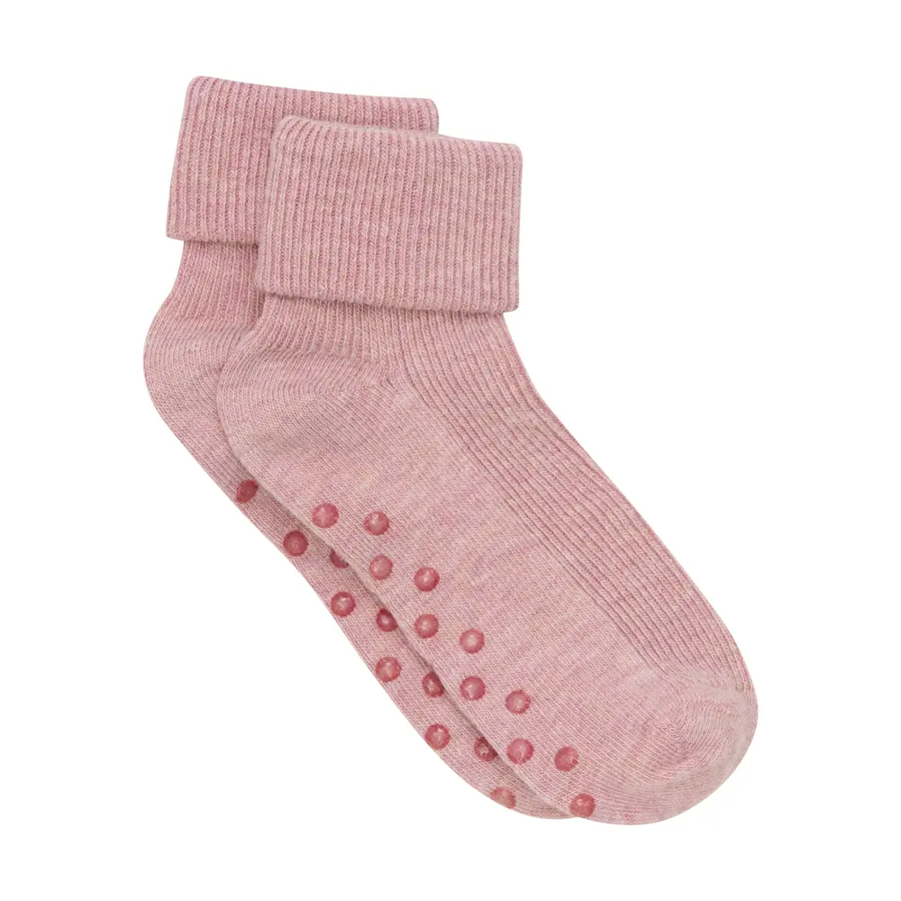 Halkstrumpor Rib ABS - Shadow Grey Melange - 11/14 | Barnkläder - Strumpor & strumpbyxor - Halkfria strumpor | BabyMode