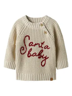 Emlen Mio Stickad Sweater - Turtledove | Kläder - Temakläder - Julkläder | BabyMode