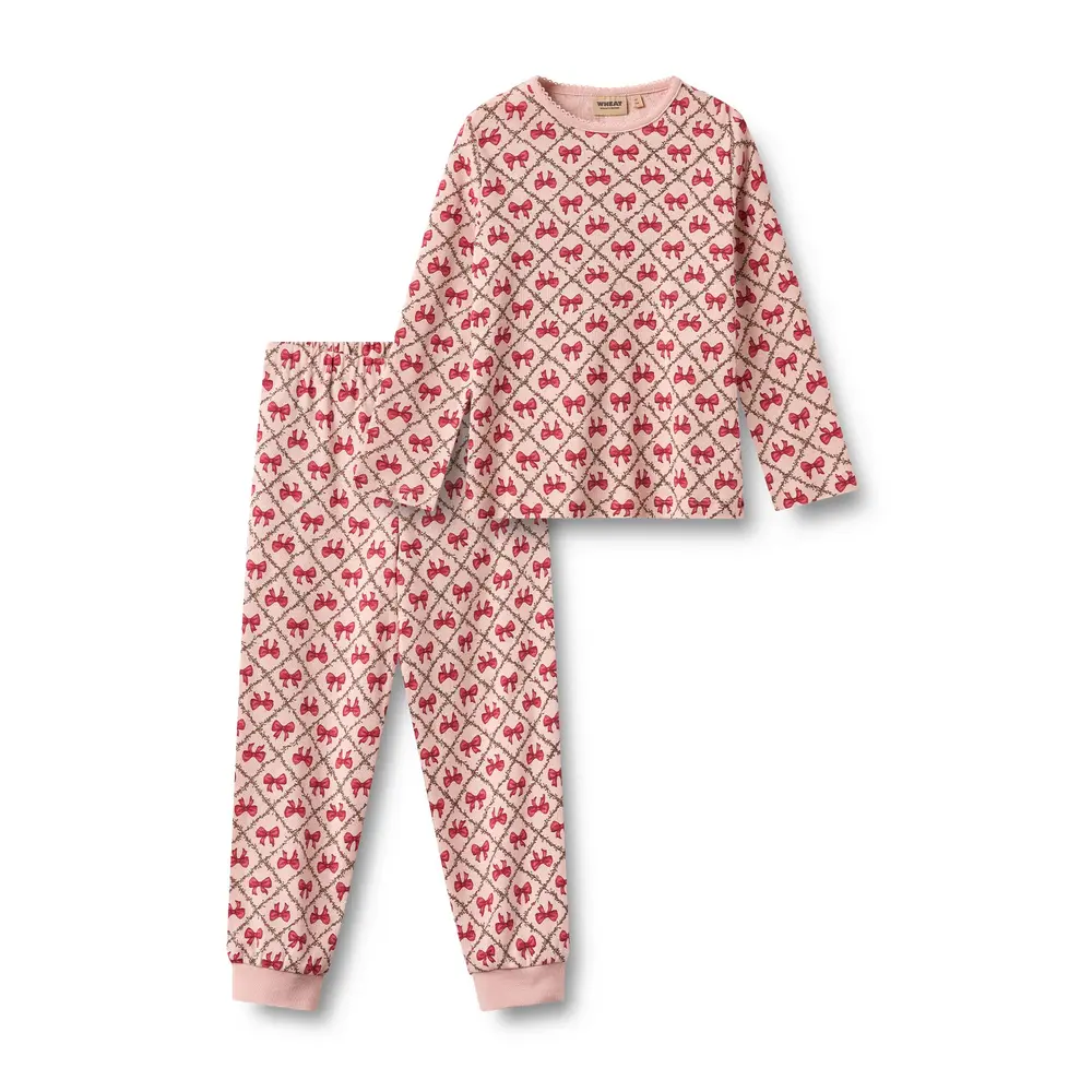 Wheat Mila Pyjamas - Dim Rose Bows - 110