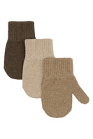 Mikk-Line Magiska Vantar 3-Pack - Beige Melange-Melange Denver-Brown Melange