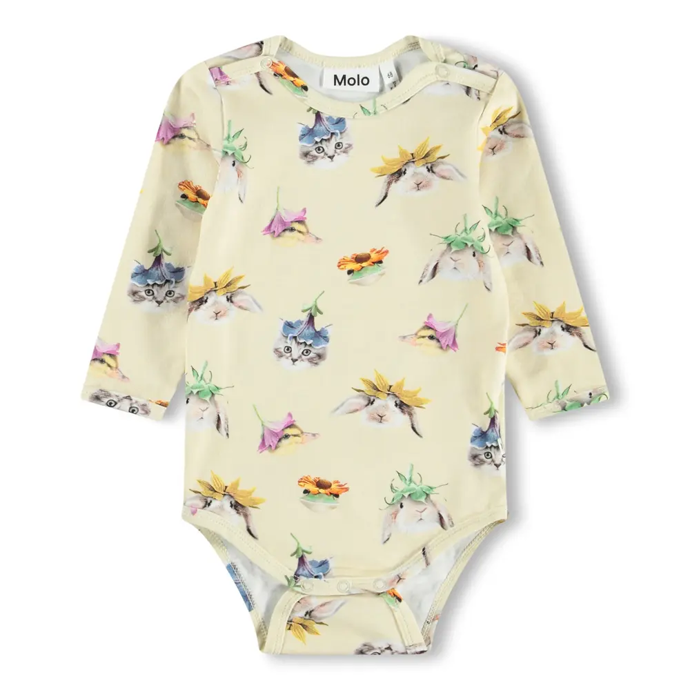 Foss Långärmad Body - Floral Fun Baby - 80 | Barnkläder - Bodys & overaller - Långärmad body | BabyMode