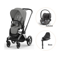 Priam Sittvagn + Cloud T + Basenhet T - Mirage Grey/Chrome Black PLUS