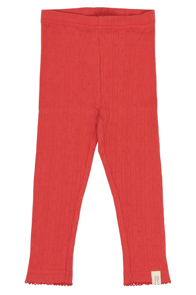 Suze Pointelle Leggings - Molten Lava - 110 CM