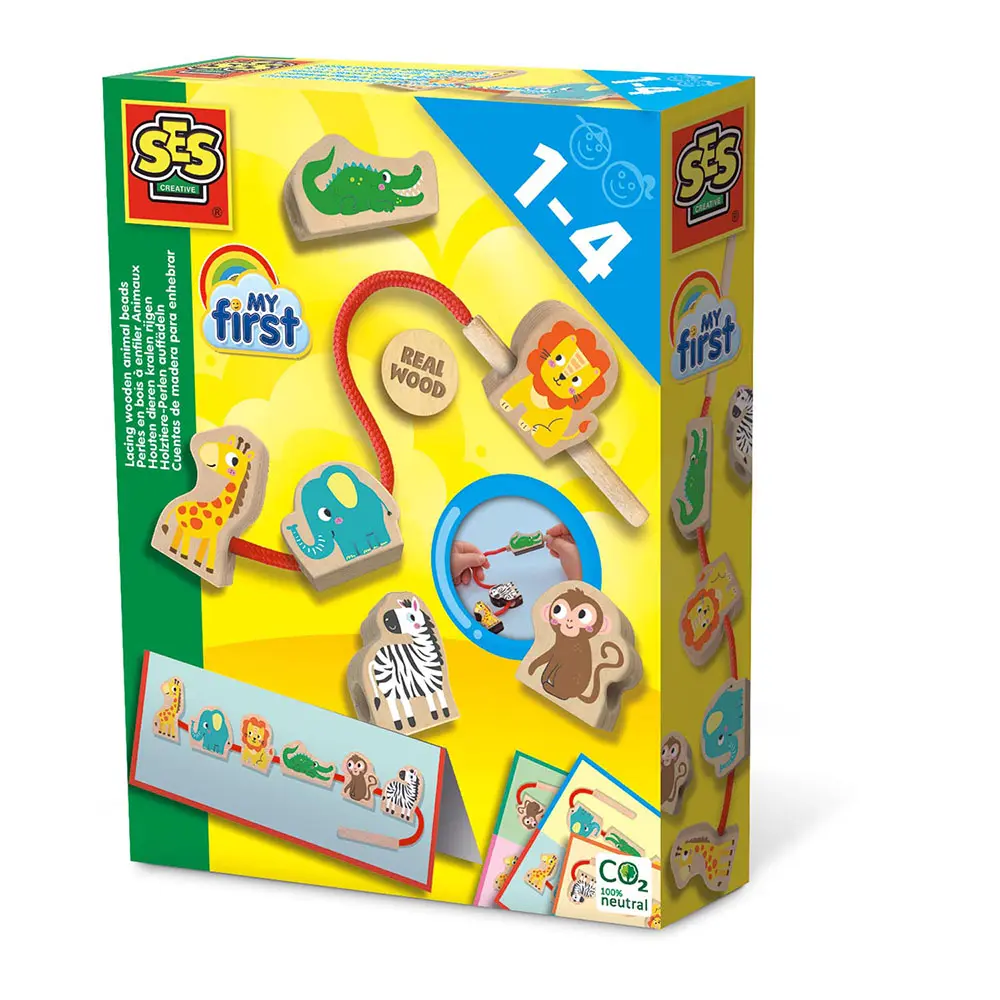 Min Första - Lär dig Trä Pärlor | Leksaker - Kreativ lek - Kreativa set | BabyMode