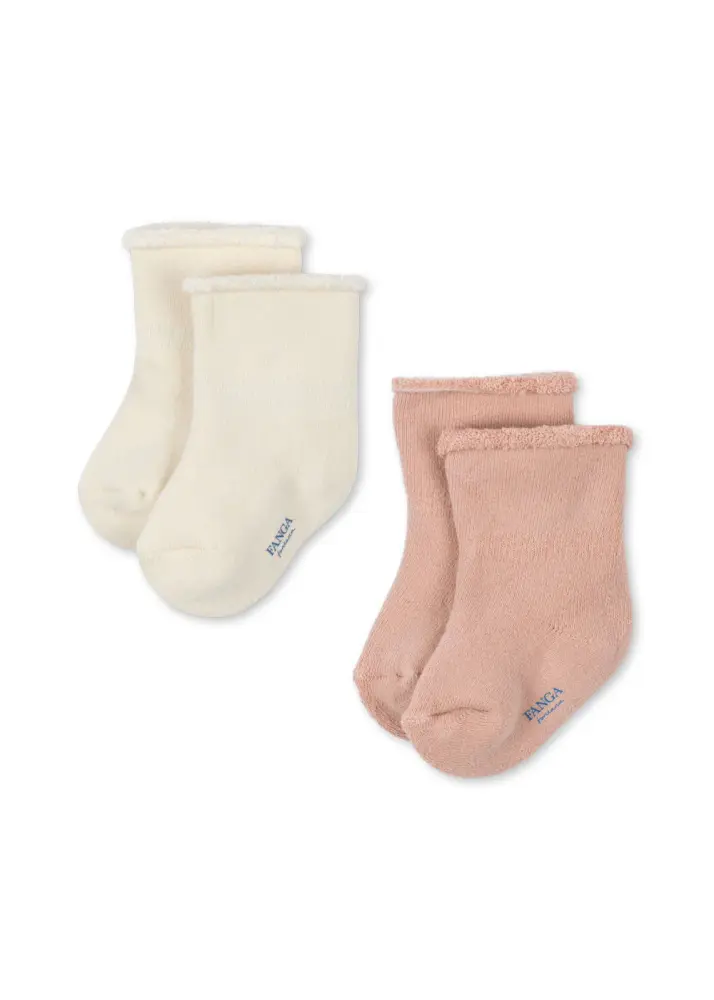 Fanga Vicino Terry Strumpor 2-Pack - Cameo rose - 17-18 | Barnkläder - Strumpor & strumpbyxor - Strumpor | BabyMode