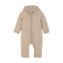 Barnvagnsoverall med Öron - Camel Melange | Kläder - Ull - Ulloveraller | BabyMode