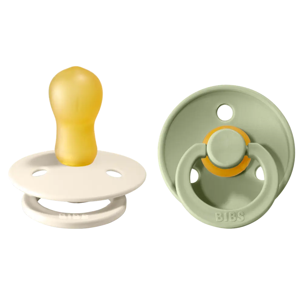 Napp Colour 2-pack Latex Rund 18+ mån - Ivory/Sage | Baby & Barn - Sköta - Nappar | BabyMode