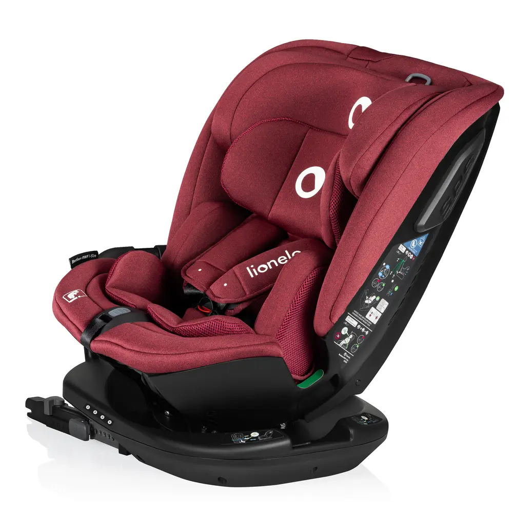 Lionelo Bastiaan Rwf i-Size Bilbarnstol - Red Burgundy | Bilbarnstolar - Bakåtvända bilbarnstolar 9-36 Kg - Bakåtvända bilbarnstolar upp till 23 kg | BabyMode