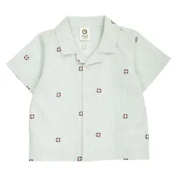 Seersucker Randig Skjorta - Tofu/ Ocean/ Mineral red | Barnkläder - Toppar - Skjortor - Skjortor | BabyMode