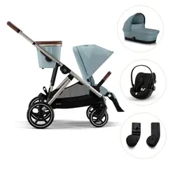 Cybex Gazelle Sittvagn Inkl. Liggdel, Cloud G Babyskydd Och Adapter - Stormy Blue | Barnvagnar | BabyMode