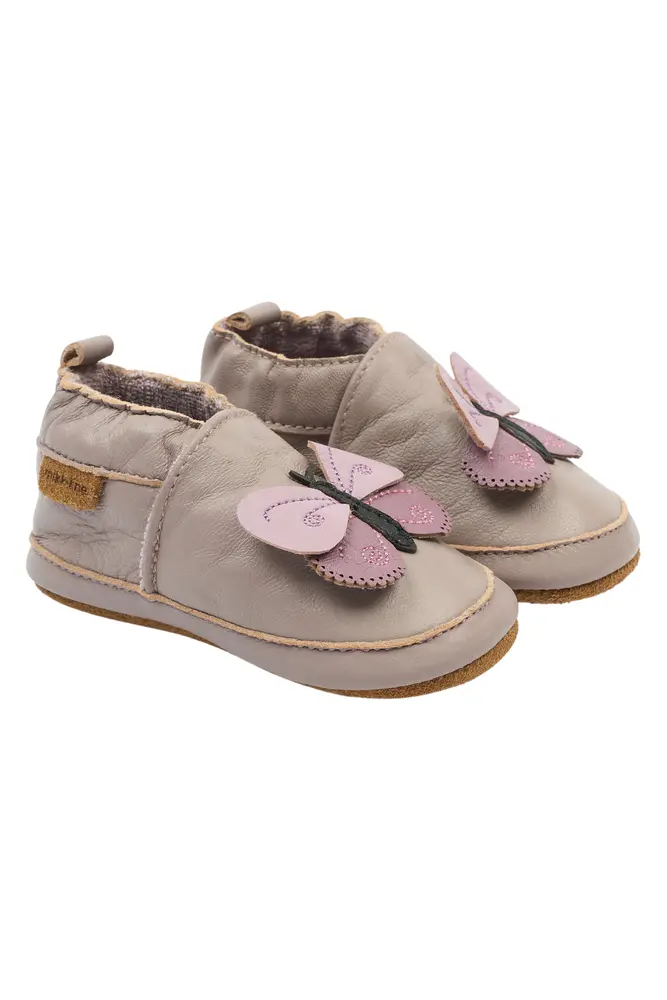 Lädertofflor 3D - Butterfly - 0-6 MDR. | Barnskor - Inneskor & tofflor - Tofflor | BabyMode