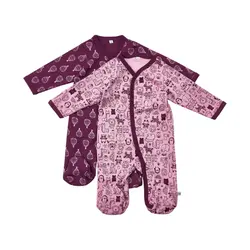 Långärmad Pyjamas med Fot 2-pack - Lilac | Kläder - Underkläder & pyjamas - Pyjamasar | BabyMode