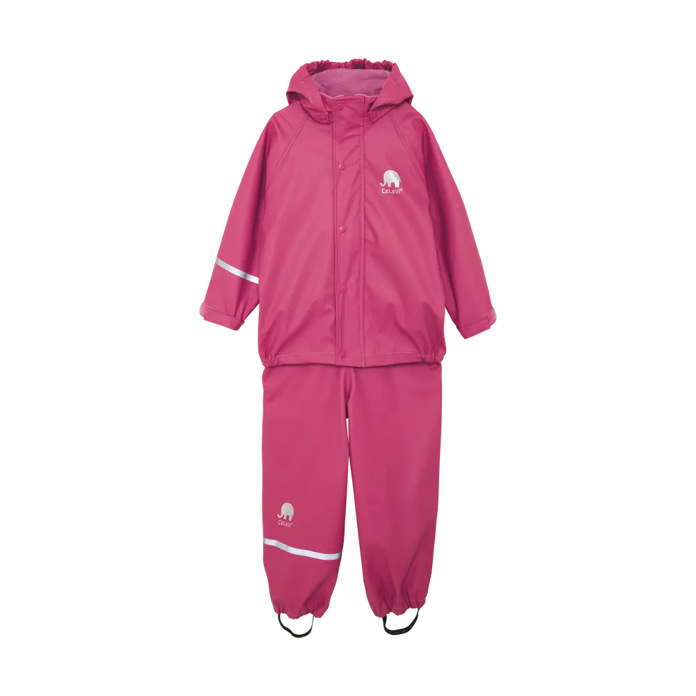 Celavi Regnställ Basic - Rose Wine - 120 | Barnkläder - Ytterplagg - Regnkläder | BabyMode