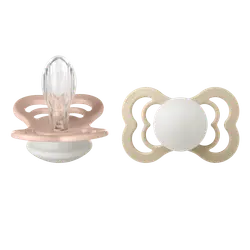 Napp Supreme Glow 2-pack Silikon Symmetrisk 6-18 mån- Blush/Vanilla | Baby & Barn - Sköta - Nappar | BabyMode