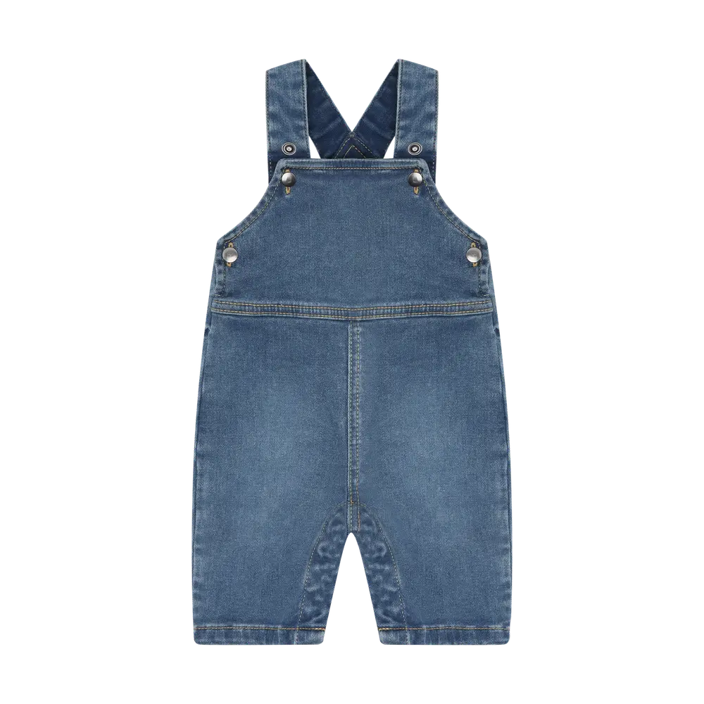 BeKids Denim Hängselbyxor - Faded Denim - 70