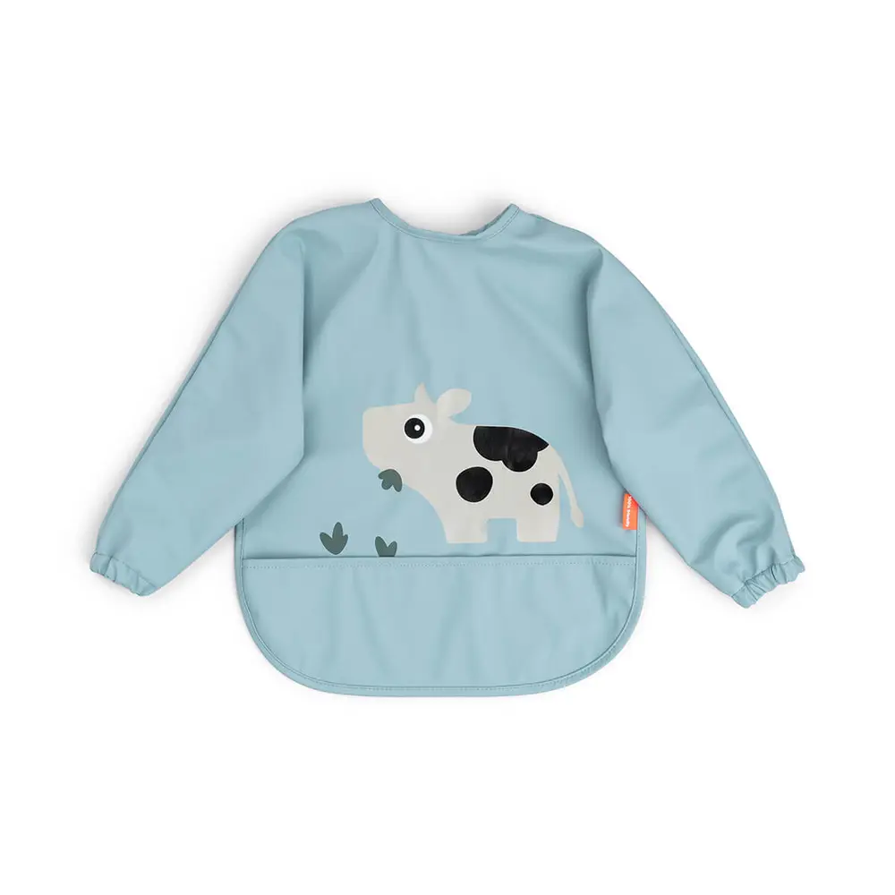 Haklapp med ärmar och ficka Tiny farm Blue | Baby & Barn - Äta - Haklappar | BabyMode
