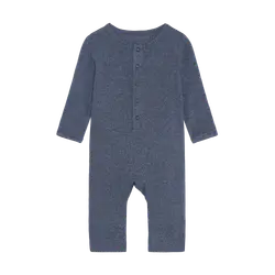 Jumpsuit Melange Rib - Vintage Indigo Melange | Kläder - Bodys & overaller - Jumpsuit utan fot | BabyMode