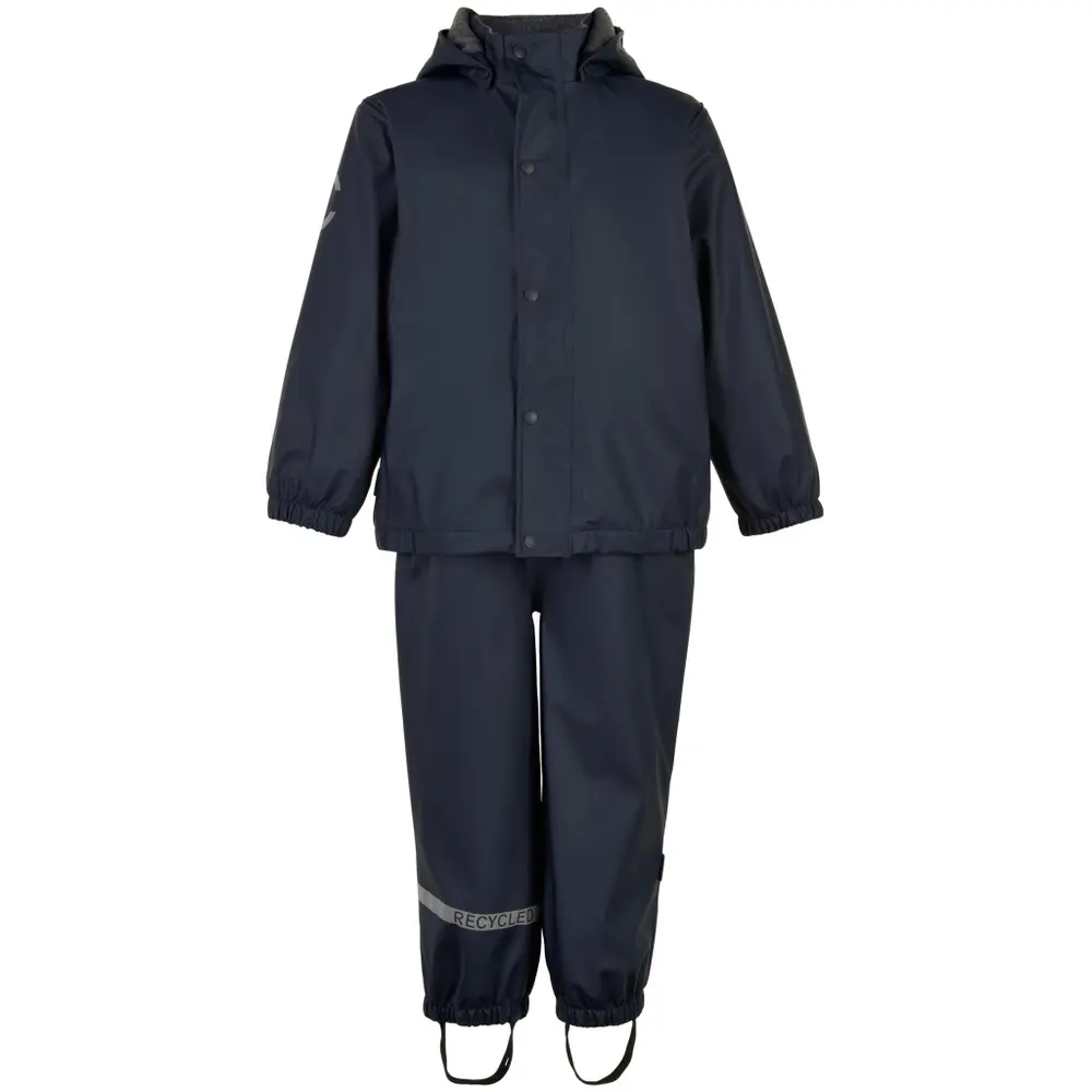 Mikk-Line Regnkläder Med Fleece - Blue Nights - 74