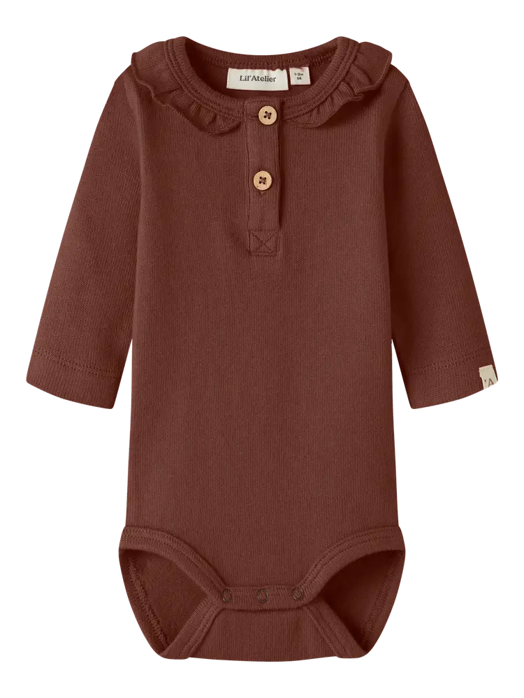 Lil' Atelier Thoro Hou Långärmad Slim Body - Mahogany - 56