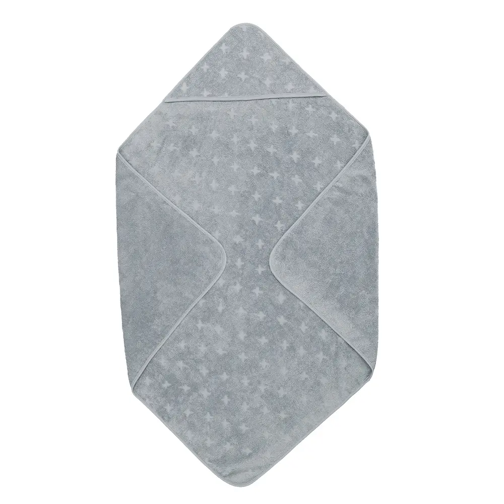 Babyhandduk med huva, 100x100 cm - Jasmin blue | Baby & Barn - Sköta - Badrockar, ponchos & badlakan | BabyMode