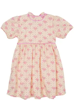 Hjerte kjole m. puf ærmer - HEART AOP | Kläder - Toppar - Klänningar - Klänningar | BabyMode