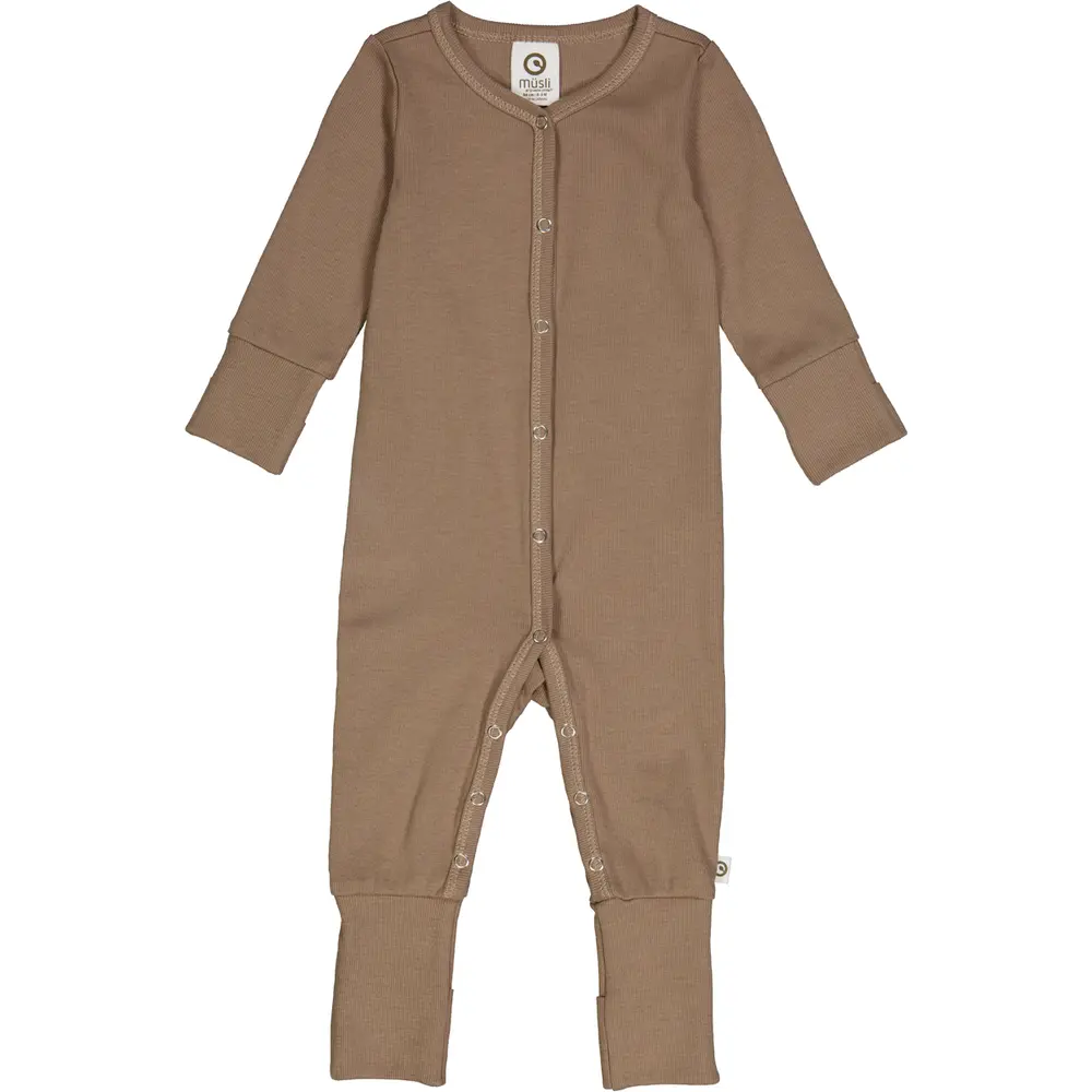 Jumpsuit med Vikbar Mudd - Walnut - 74 | Barnkläder - Bodys & overaller - Jumpsuit utan fot | BabyMode