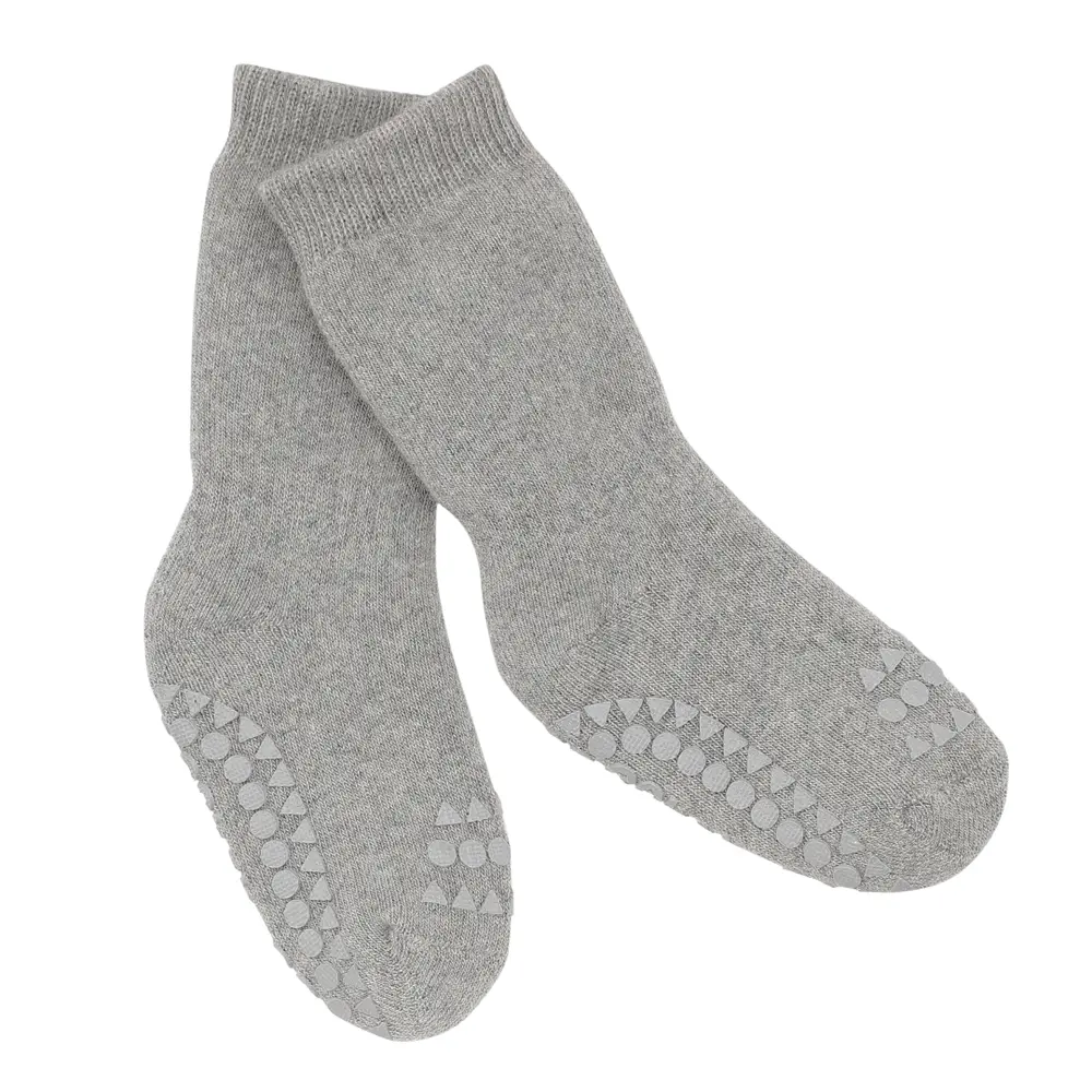 Halkstrumpor Terry Bomull - Grey melange - 20/22 | Barnkläder - Strumpor & strumpbyxor - Halkfria strumpor | BabyMode