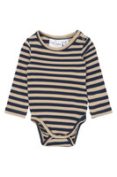 The New Siblings Fro Långärmad Rib Body - Navy Blazer Striped