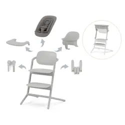 Lemo matstol 4i1 inkl. hjälpa till pall - Suede grey | Suede grey