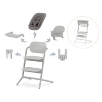 Lemo matstol 4i1 inkl. hjälpa till pall - Suede grey | Suede grey