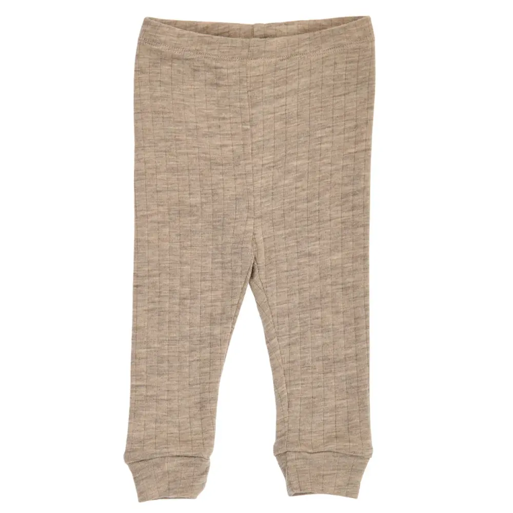 Byxor Woolly Rib - Beige Melange - 74 | Barnkläder - Underdelar - Byxor | BabyMode