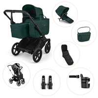 Bugaboo Donkey 6 Barnvagn Inkl. Syskonsits, Organizer, Åkpåse, Kopholder, Liggdelsadapter Og Regnskydd - Fern Green