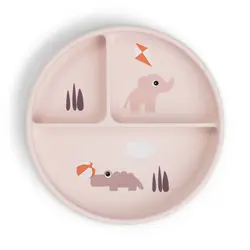 Stick&Stay indelad tallrik - Playground Pudder | Baby & Barn - Äta - Barnserviser | BabyMode