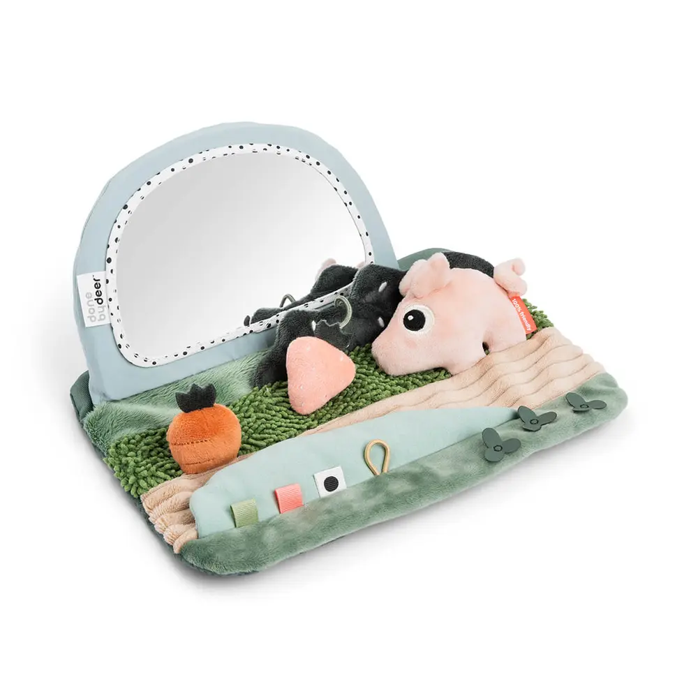 Tummy Time Sensorisk Spegel - Tiny Farm - Färgmix | Leksaker - Babyleksaker - Aktivitetsleksaker | BabyMode