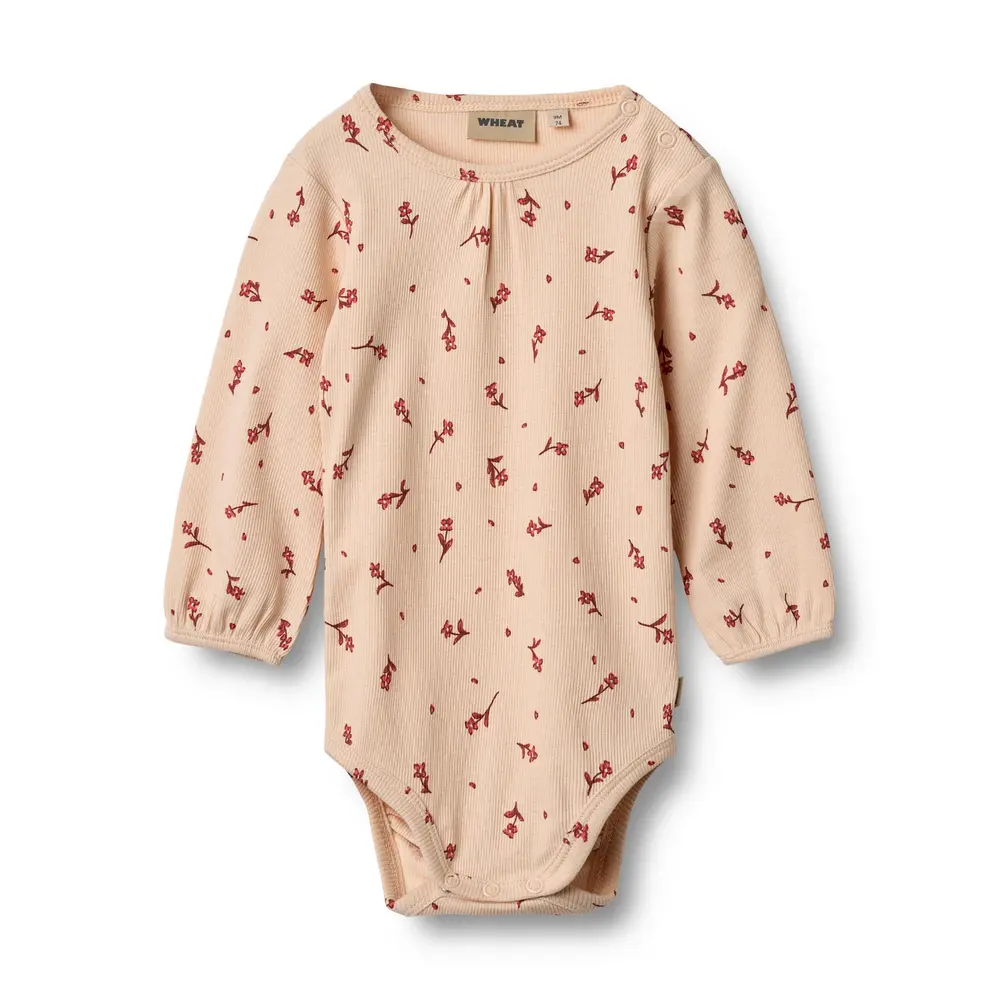 Wheat Elmine Långärmad Body - Rose Water Flowers  - 62