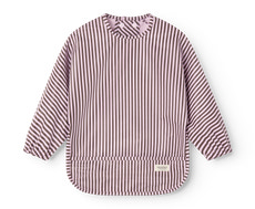 MarMar Copenhagen Apron Långärmad Haklapp - Pink Brown Stripes
