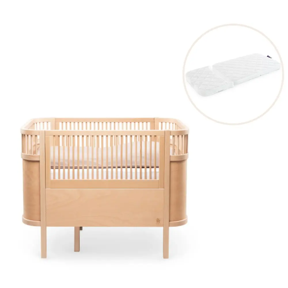 Växasäng 2i1 Baby & Juniorsäng och Madrass till Classic II - Wooden Edition | Barnrum - Barnsängar & vaggor - Spjälsängar | BabyMode