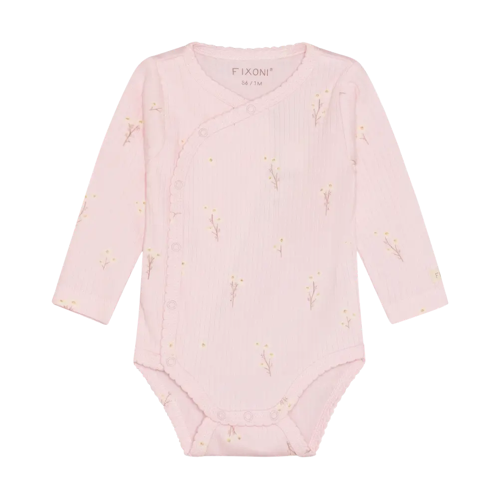 Långärmad Wrap Rib Body - Potpourri - 68 | Barnkläder - Bodys & overaller - Omlottbody | BabyMode