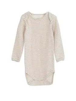 Baby Body Randig - Oat Stripe | Kläder - Bodys & overaller - Långärmad body | BabyMode