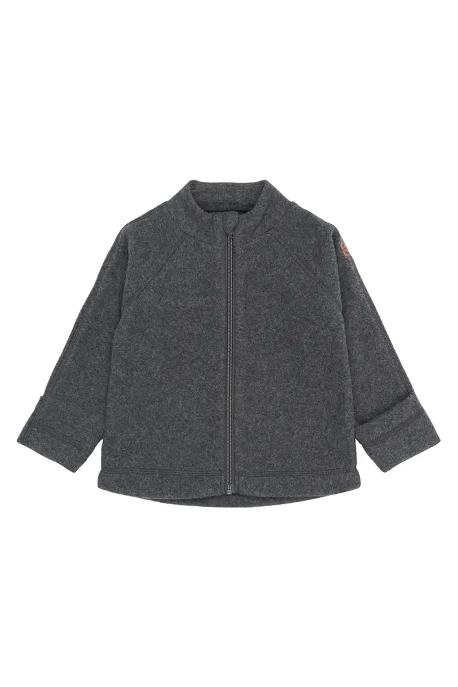 Bomullsfleece-jacka för barn - Anthracite Melange - 56 | Barnkläder - Ytterplagg - Softshell & fleece - Fleece | BabyMode