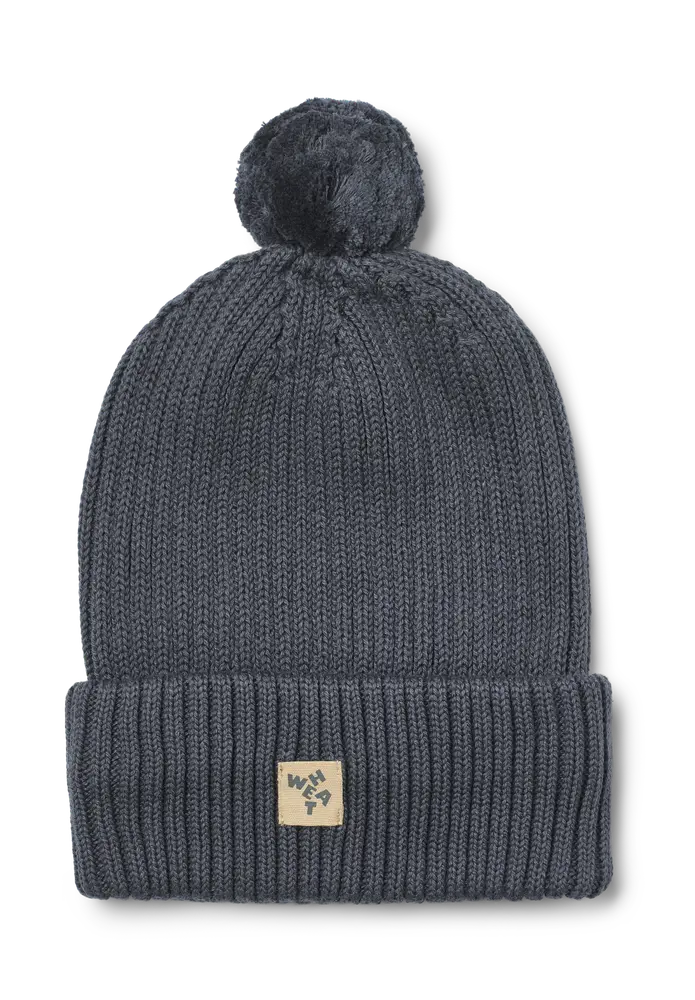 Wheat Habar Stickad Mössa - Greyblue - 9-24 MDR.